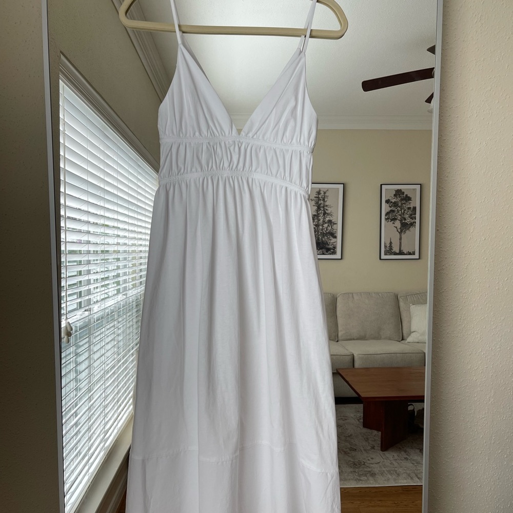 White midi dress